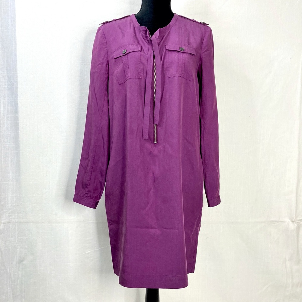 Burberry Brit Silk Blend Casual Purple Dress